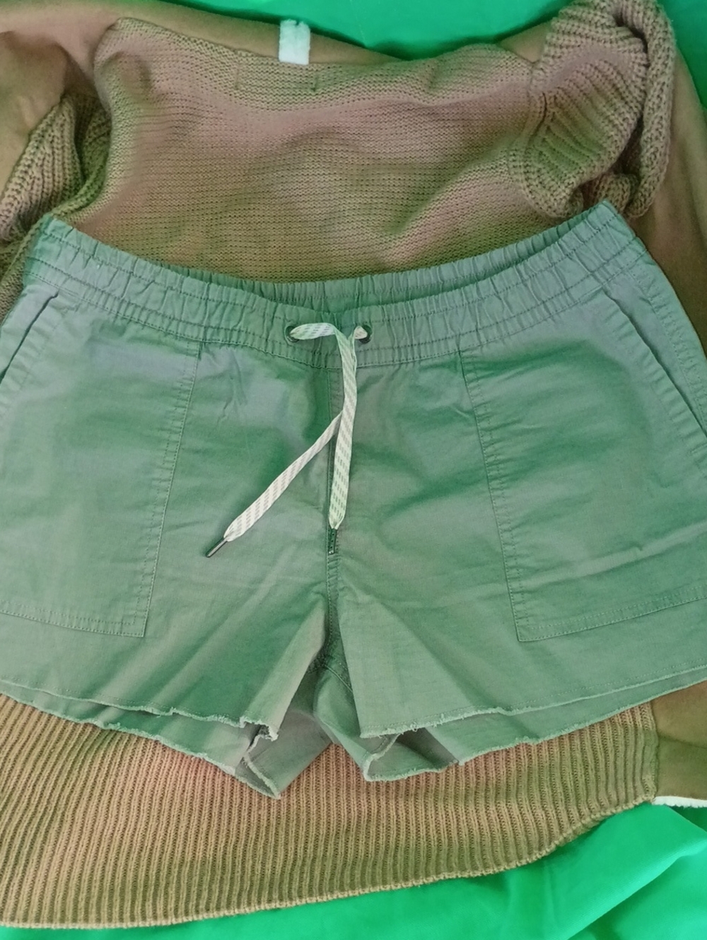 Vuori Olive Green Athletic Drawstring Shorts